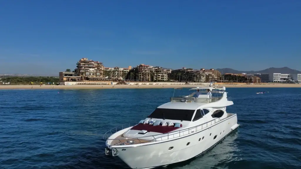 Yacht with red bunny pad