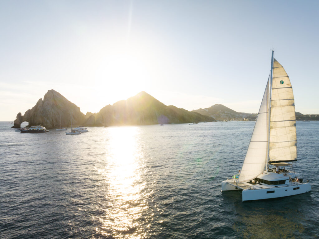 Catamaran on the ocean