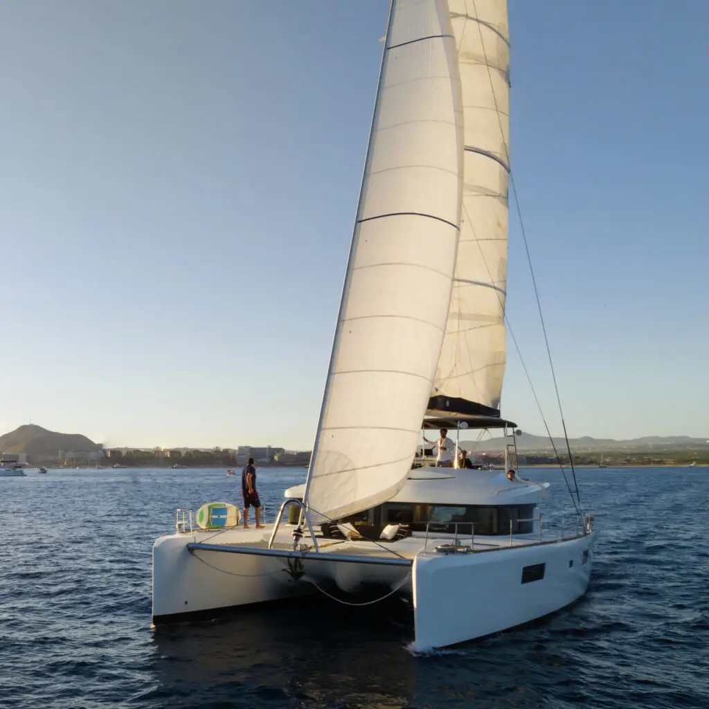 Catamaran in the ocean